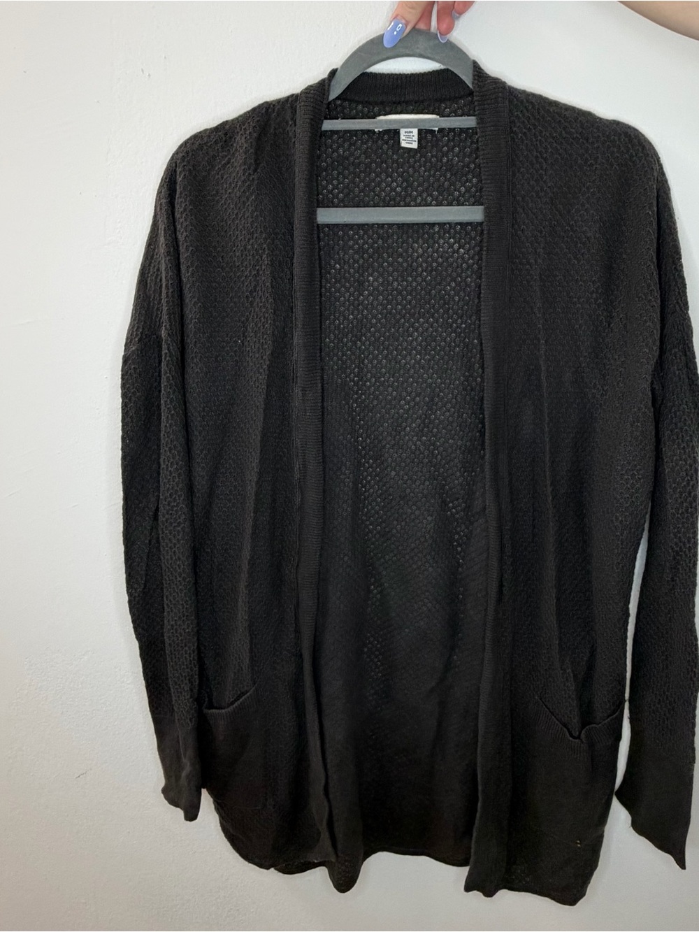 American Eagle Outfitters Black Open-Front Women's Cardigan